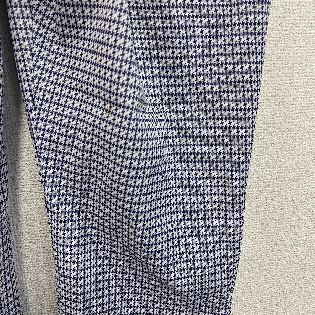 ～90s　Smartair　フレアパンツ　千鳥格子柄　ヴィンテージ　青　ブルー　古着