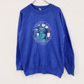 80s　Textile Prints　スウェット/トレーナー　ラグランスリーブ　ヴィンテージ　青　ブルー　XLサイズ　古着
