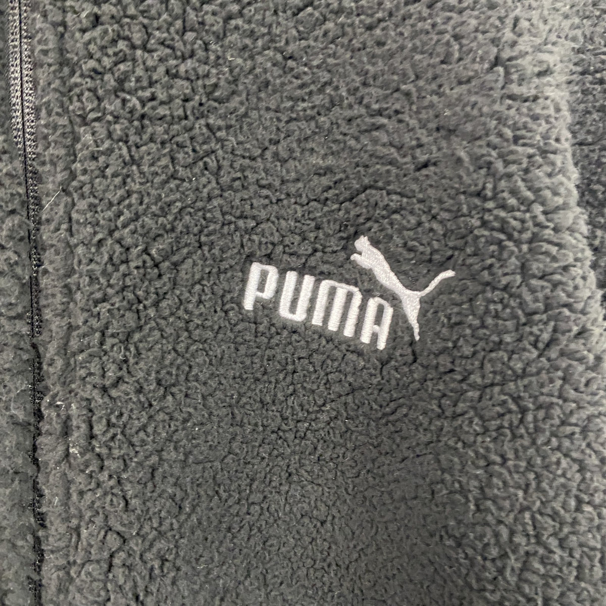 PUMA　プーマ　フリースジャケット/ボアジャケット　黒　ブラック　XLサイズ フリースアウター ボアアウター メンズ 古着