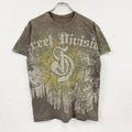 半袖プリントTシャツ　茶色　ブラウン　Mサイズ　古着