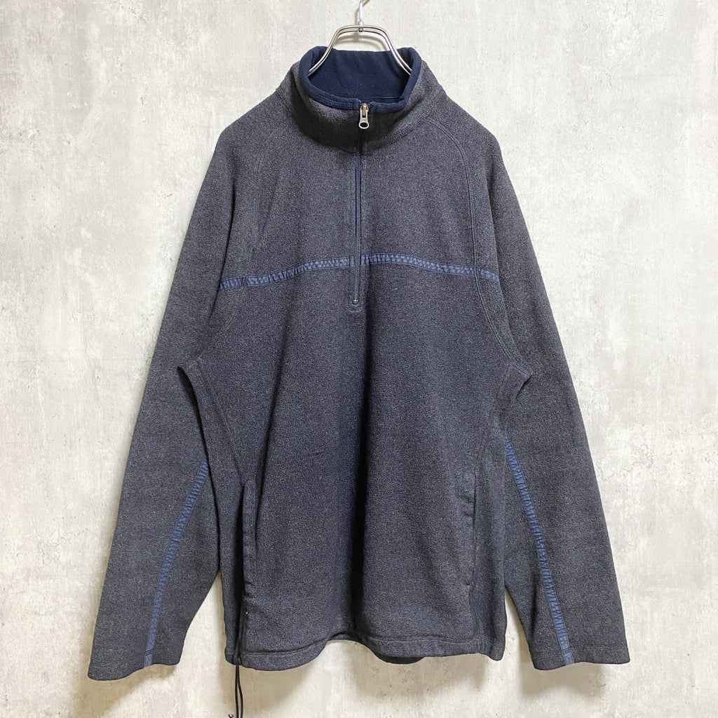 90s 00s OLD NAVY オールドネイビー　長袖ハーフジップフリースジャケット　グレー　灰色　レトロ　XLサイズ　　ヴィンテージ　古着