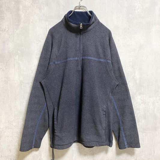 古着 used　90s 00s OLD NAVY オールドネイビー　長袖ハーフジップフリースジャケット　グレー　レトロ　XLサイズ