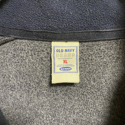 古着 used　90s 00s OLD NAVY オールドネイビー　長袖ハーフジップフリースジャケット　グレー　レトロ　XLサイズ