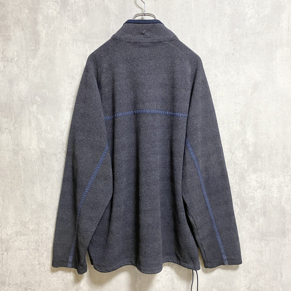 90s 00s OLD NAVY オールドネイビー　長袖ハーフジップフリースジャケット　グレー　灰色　レトロ　XLサイズ　　ヴィンテージ　古着