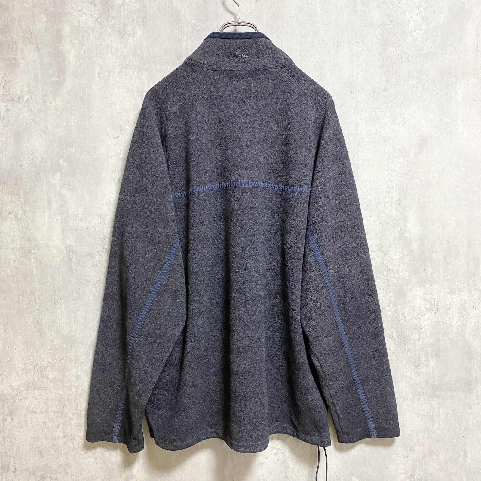 90s 00s OLD NAVY オールドネイビー　長袖ハーフジップフリースジャケット　グレー　灰色　レトロ　XLサイズ　　ヴィンテージ　古着