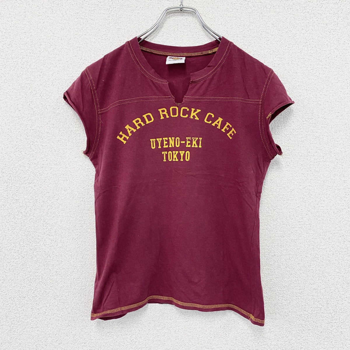 Hard Rock cafe　ハードロックカフェ　半袖プリントTシャツ　ボルドー　Lサイズ　古着
