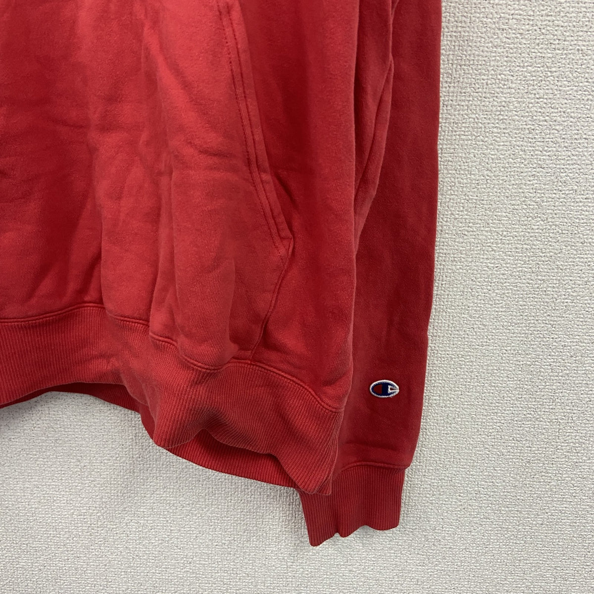 Champion　チャンピオン　スウェットパーカー/フーディー　赤　レッド　Lサイズ トレーナー スウェットトップス フード付き 古着