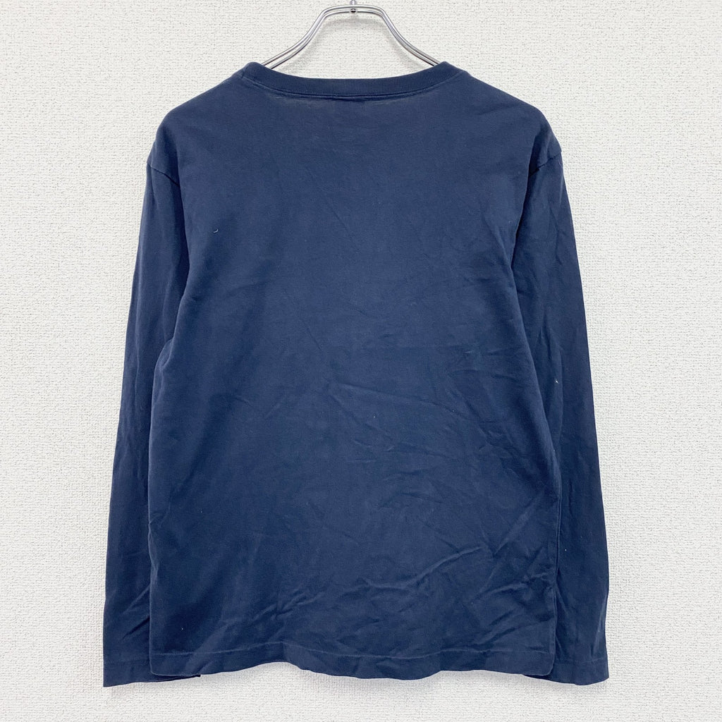 Champion　チャンピオン　長袖プリントTシャツ/ロンT　3連プリント　トリコタグ　復刻　紺　ネイビー　Mサイズ　古着