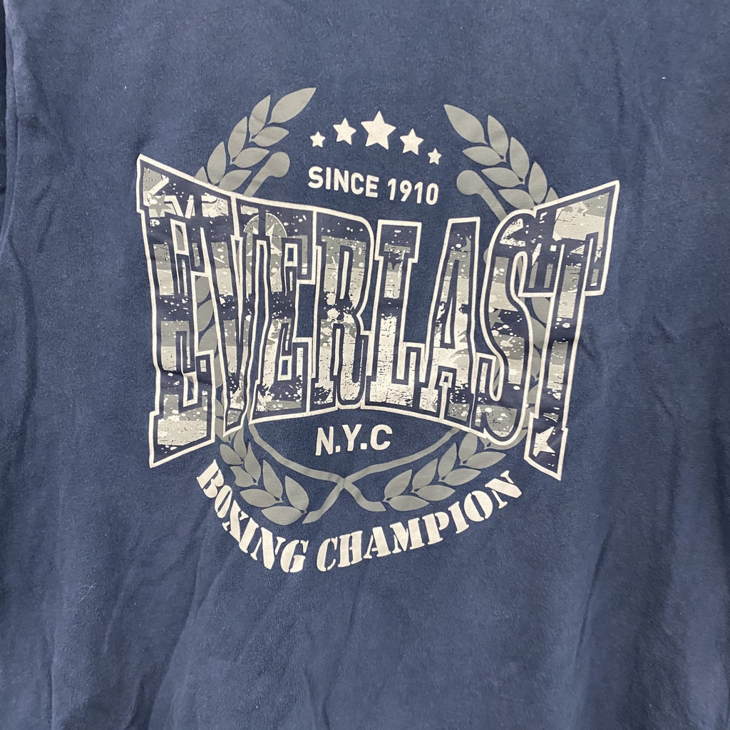 EVERLAST　半袖プリントTシャツ　紺　ネイビー　Lサイズ　古着