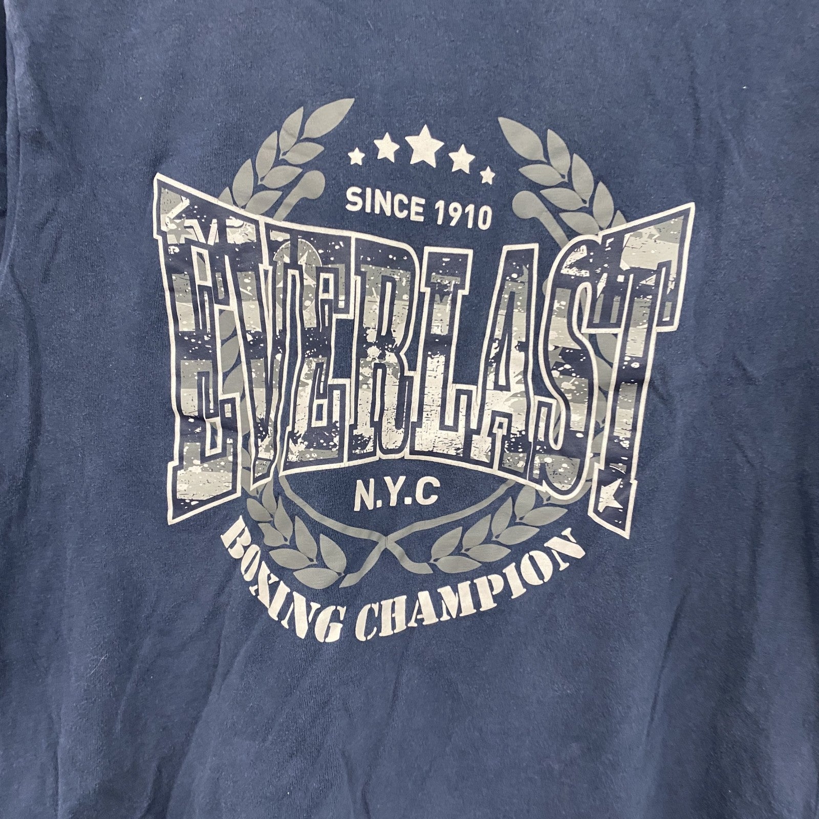 EVERLAST　半袖プリントTシャツ　紺　ネイビー　Lサイズ　古着