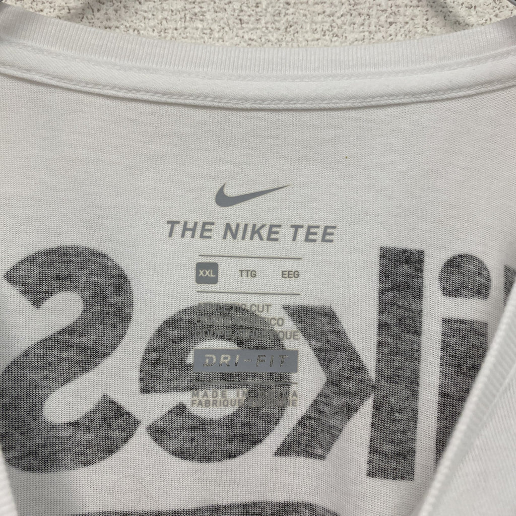 NIKE　ナイキ　DRI-FIT　半袖プリントTシャツ　白　ホワイト　2XLサイズ　古着