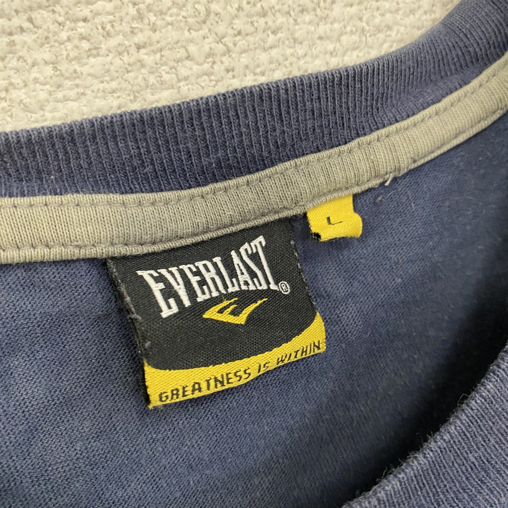EVERLAST　半袖プリントTシャツ　紺　ネイビー　Lサイズ　古着