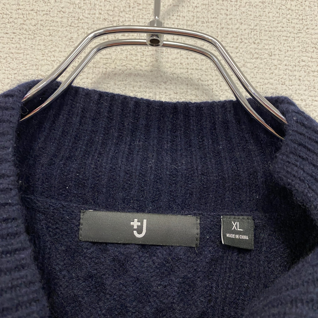 UNIQLO　ユニクロ　＋J　ジルサンダー　プレミアムラムケーブルハイネックセーター　紺　ネイビー　XLサイズ　古着