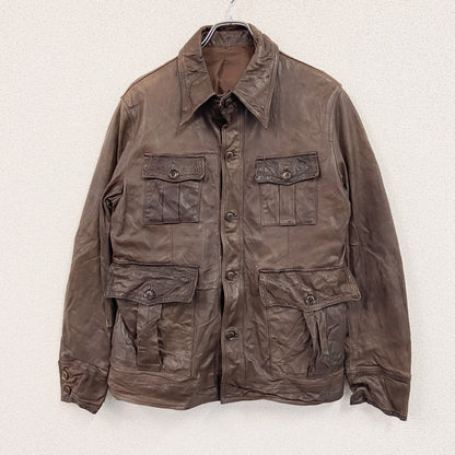 00s　SABI SABI DELUXE　サビサビデラックス　ラムレザージャケット　4ポケット　ブラウン　48サイズ