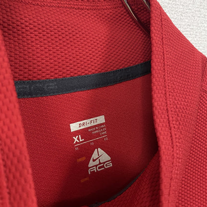 NIKE ACG　ナイキエーシージー　ハーフジッププルオーバーカットソー　赤　レッド　XLサイズ