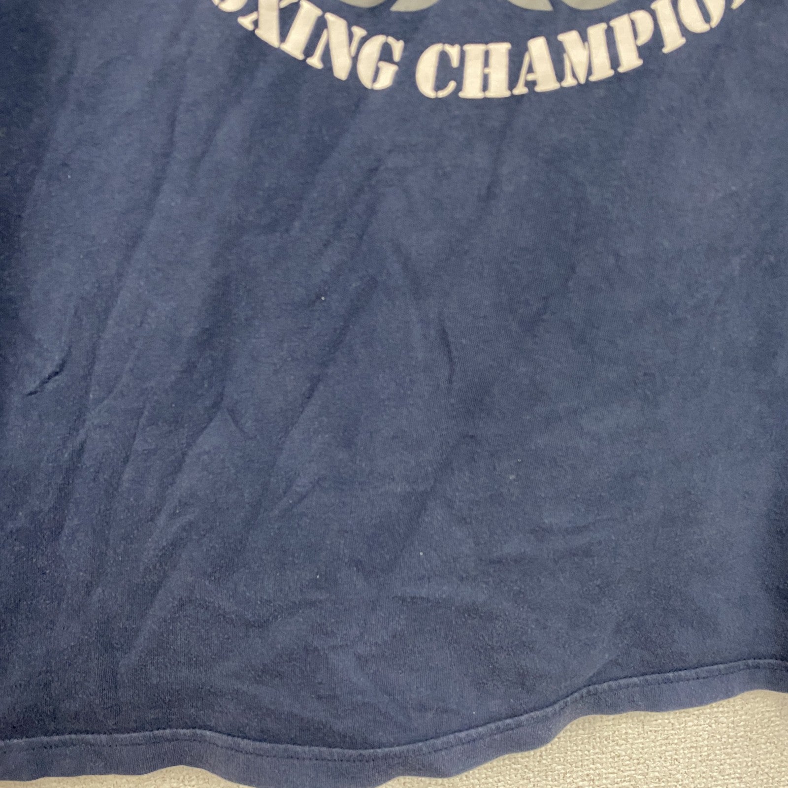 EVERLAST　半袖プリントTシャツ　紺　ネイビー　Lサイズ　古着