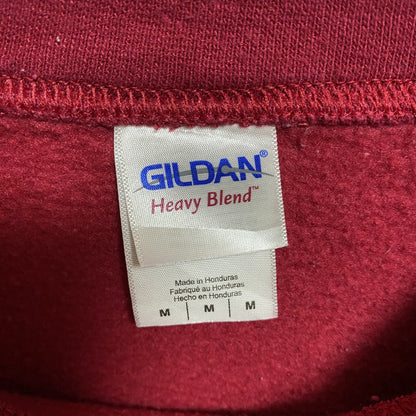 古着 used　GILDAN ギルダン　長袖ワンポイントプリントスウェット　トレーナー　協賛バックプリント　赤　Mサイズ