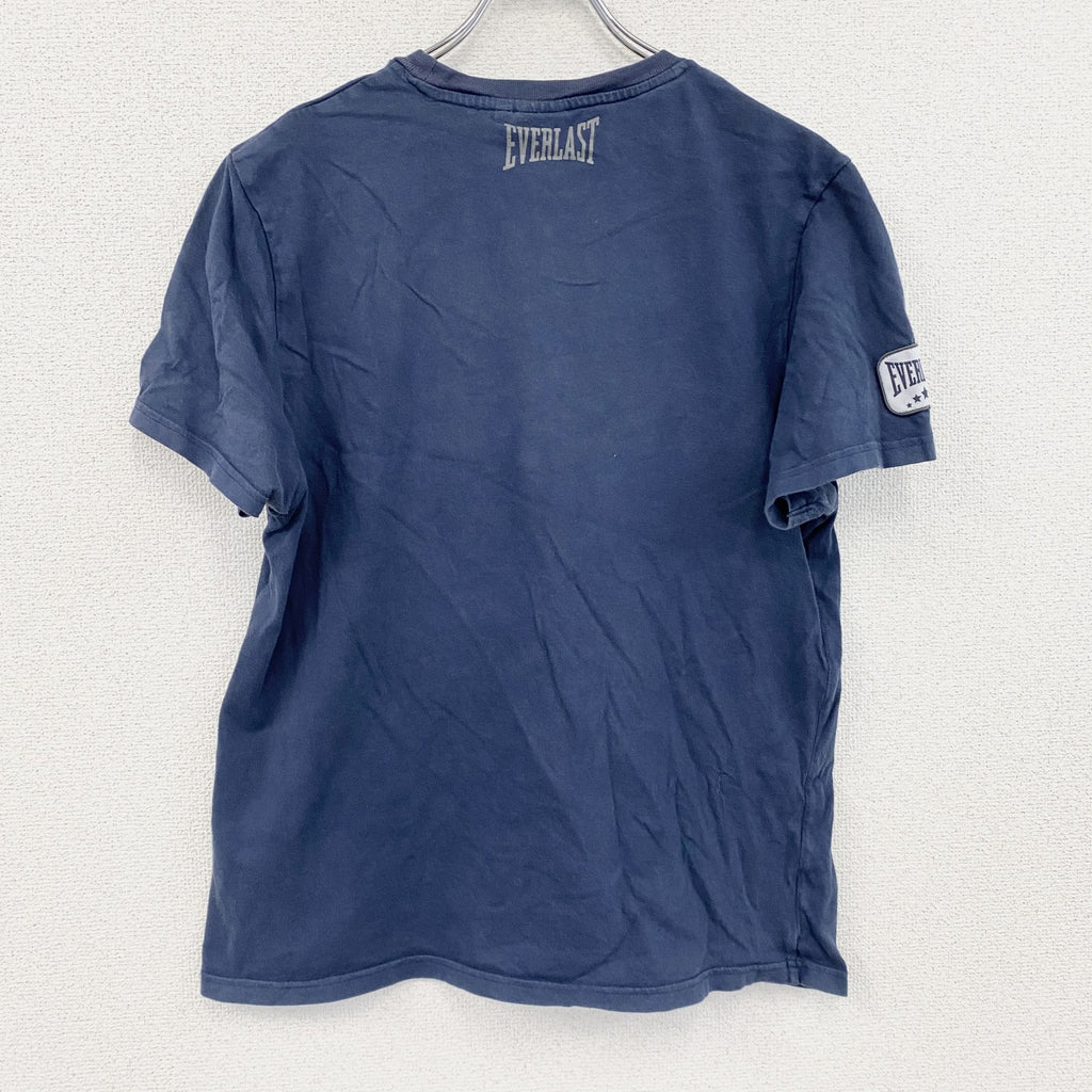 EVERLAST　半袖プリントTシャツ　紺　ネイビー　Lサイズ　古着