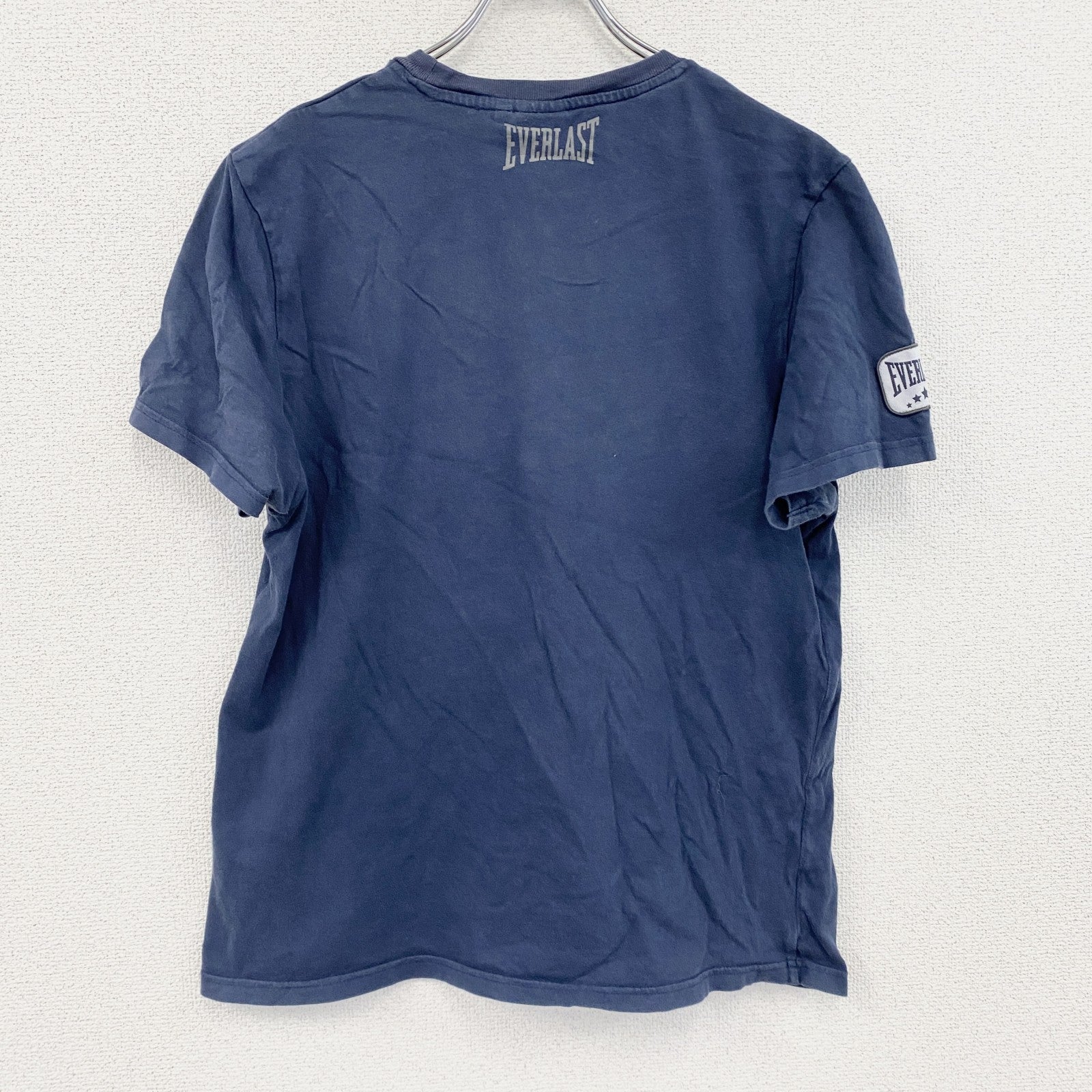 EVERLAST　半袖プリントTシャツ　紺　ネイビー　Lサイズ　古着