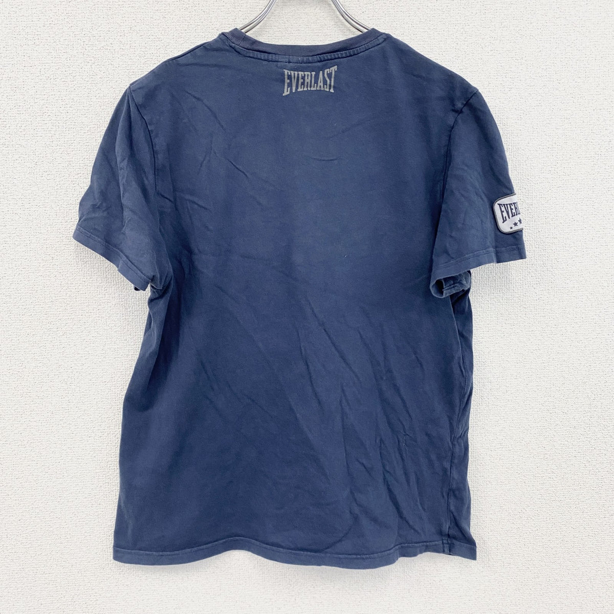 EVERLAST　半袖プリントTシャツ　紺　ネイビー　Lサイズ　古着