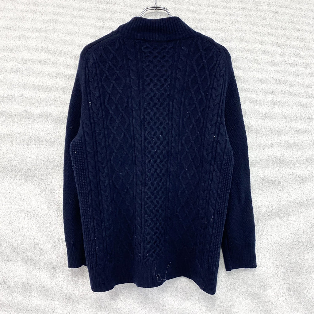 UNIQLO　ユニクロ　＋J　ジルサンダー　プレミアムラムケーブルハイネックセーター　紺　ネイビー　XLサイズ　古着