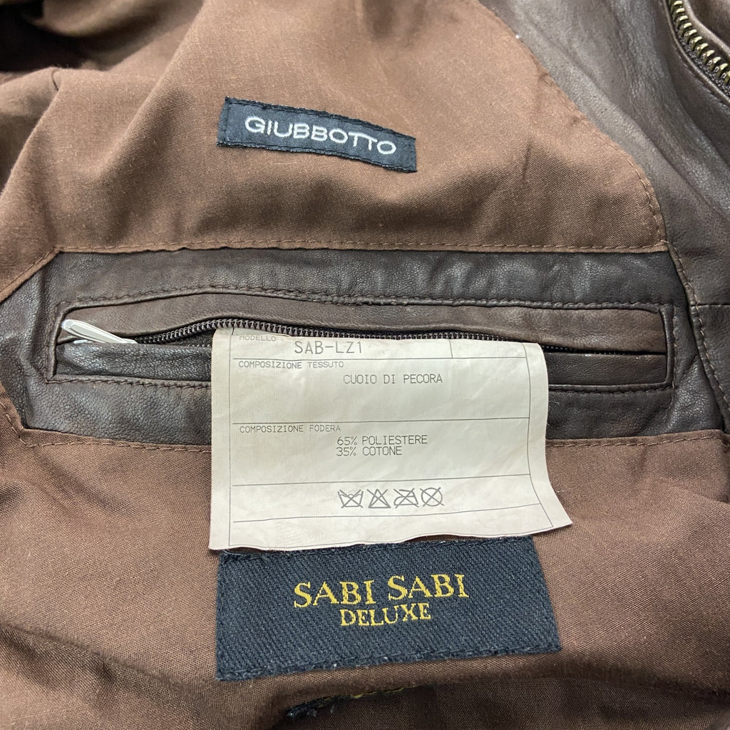 00s　SABI SABI DELUXE　サビサビデラックス　ラムレザージャケット　4ポケット　ブラウン　48サイズ　古着