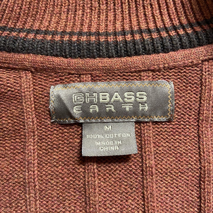 古着 used　GHBASSEARTH　長袖ハーフジップニット　セーター　ノームコア　オレンジ　茶色　ブラウン　秋冬服　Mサイズ