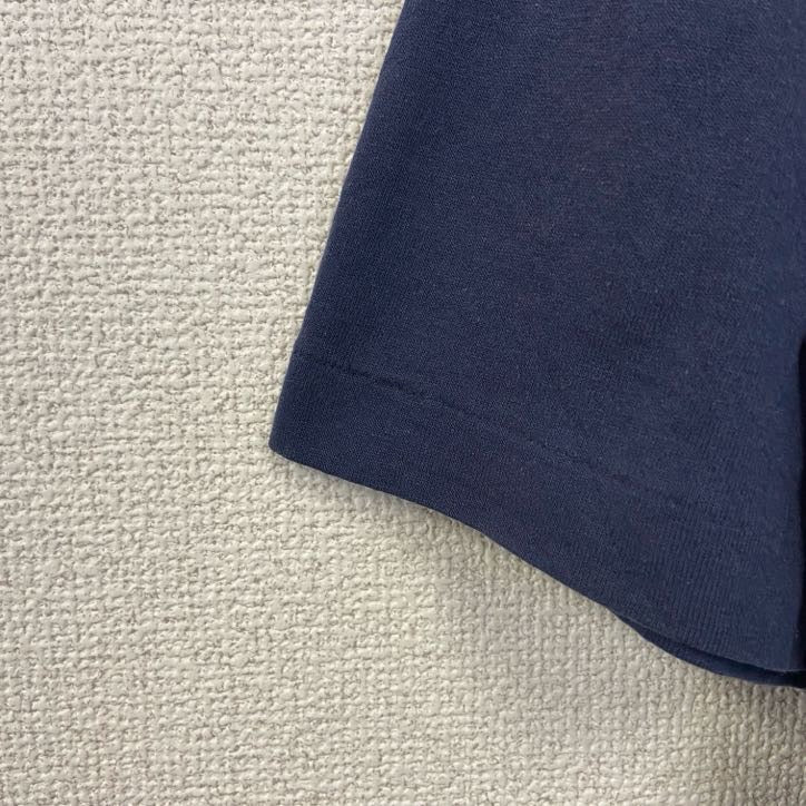 90s　半袖キャラクタープリントTシャツ　アニマル柄　シングルステッチ　ヴィンテージ　ネイビー　紺　Lサイズ　古着