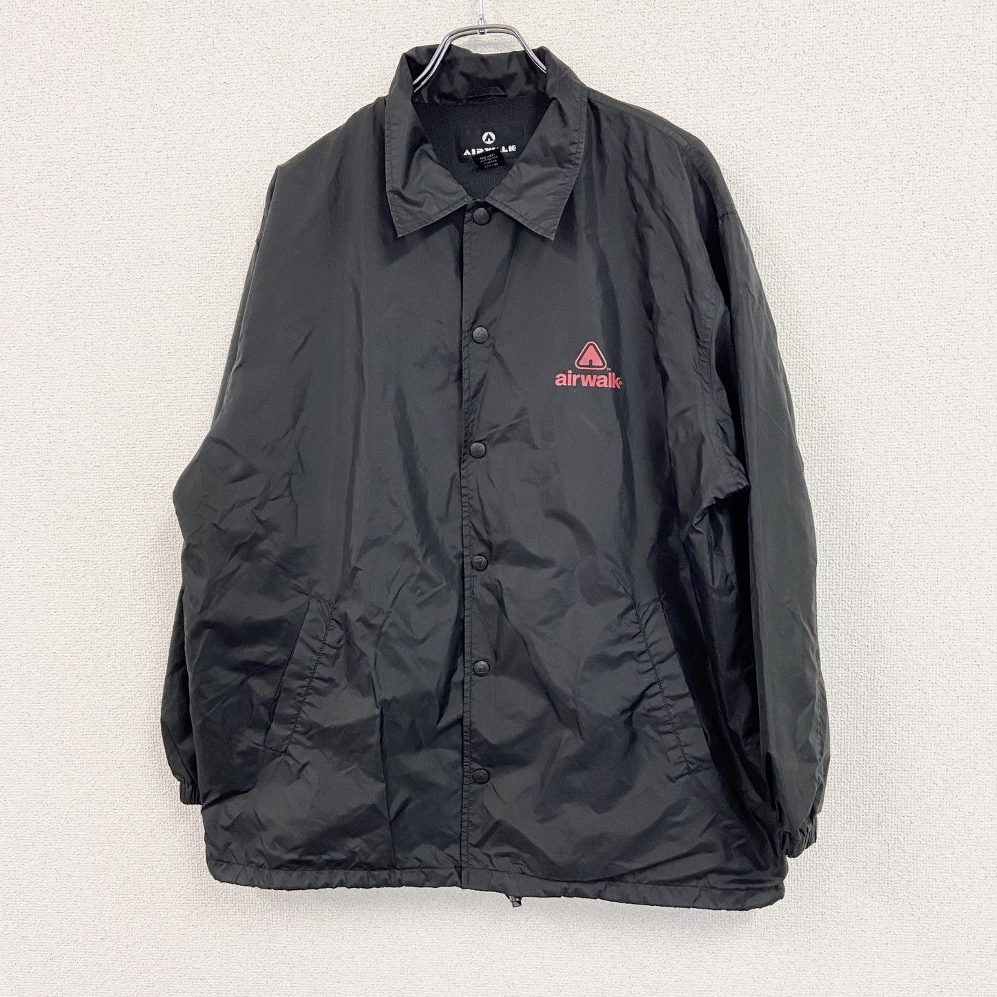 AIR WALK　エア ウォーク　ナイロンジャケット　シャツカラー　黒　ブラック　Mサイズ