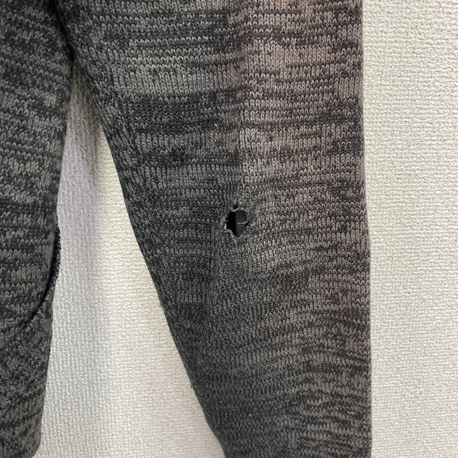 BILLABONG　ビラボン　フルジップアクリルニットパーカー/フーディー　ワンポイント　灰色　グレー　Sサイズ　古着
