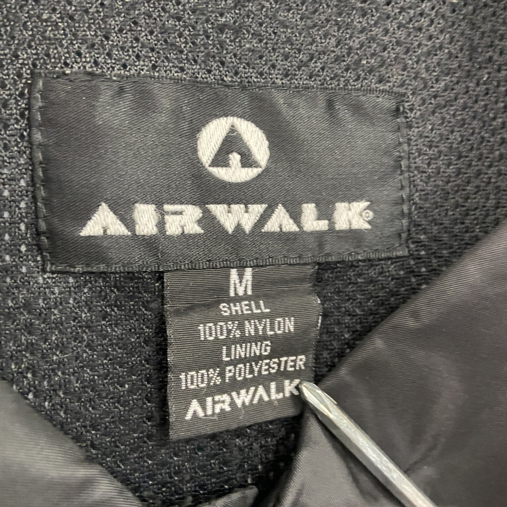 90s　AIRWALK　エアウォーク　コーチジャケット　フルボタンナイロンジャケット　黒　ブラック　Mサイズ　　ヴィンテージ　古着