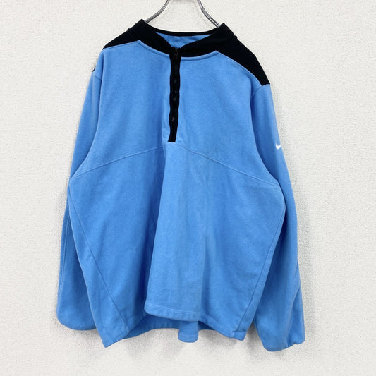 NIKE　ナイキ　ハーフジップフリースプルオーバージャケット/ボアジャケット　スウッシュ　水色　ブルー　XLサイズ