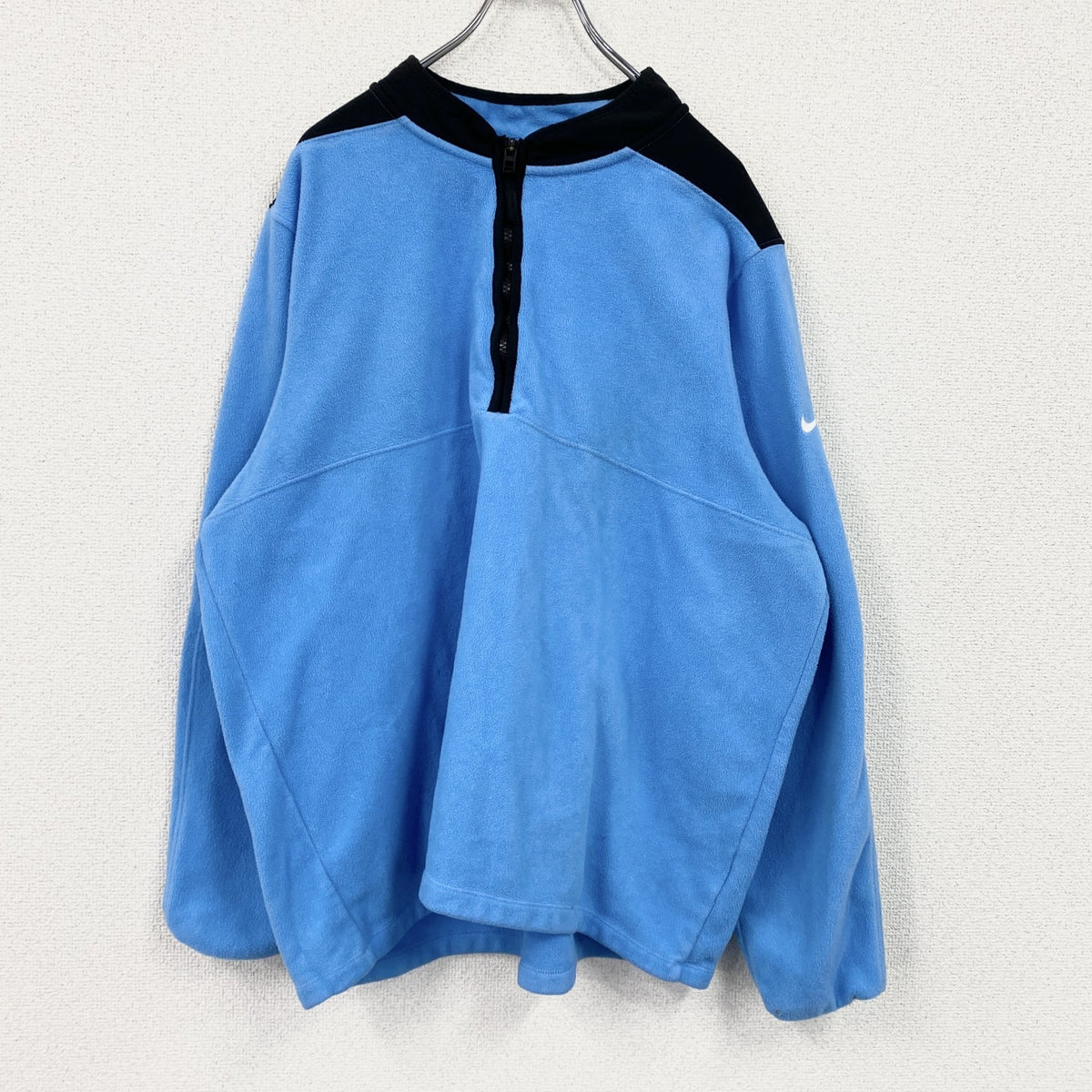 NIKE　ナイキ　ハーフジップフリースプルオーバージャケット/ボアジャケット　スウッシュ　水色　ブルー　XLサイズ　古着