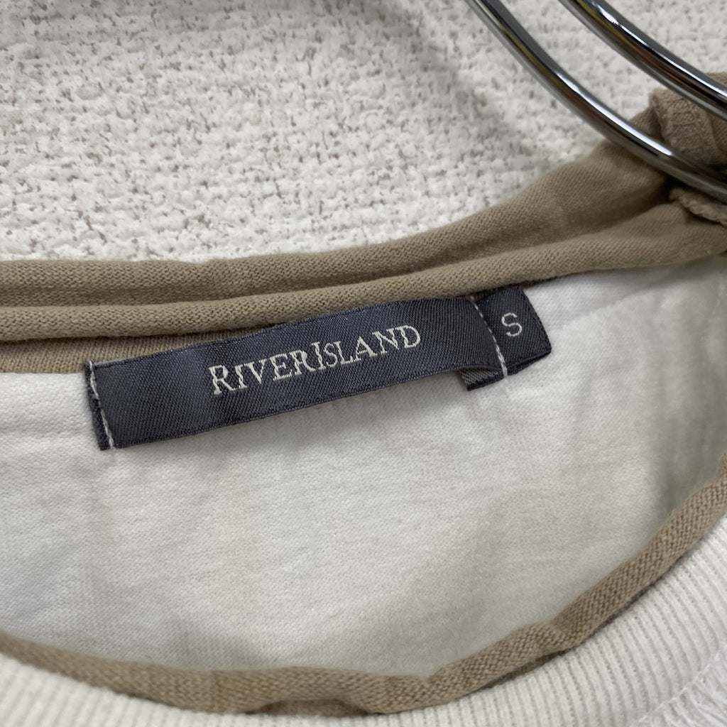 RIVERISLAND　半袖プリントTシャツ　船　英字プリント　PARADISE TOUR　白　ホワイト　Sサイズ　古着