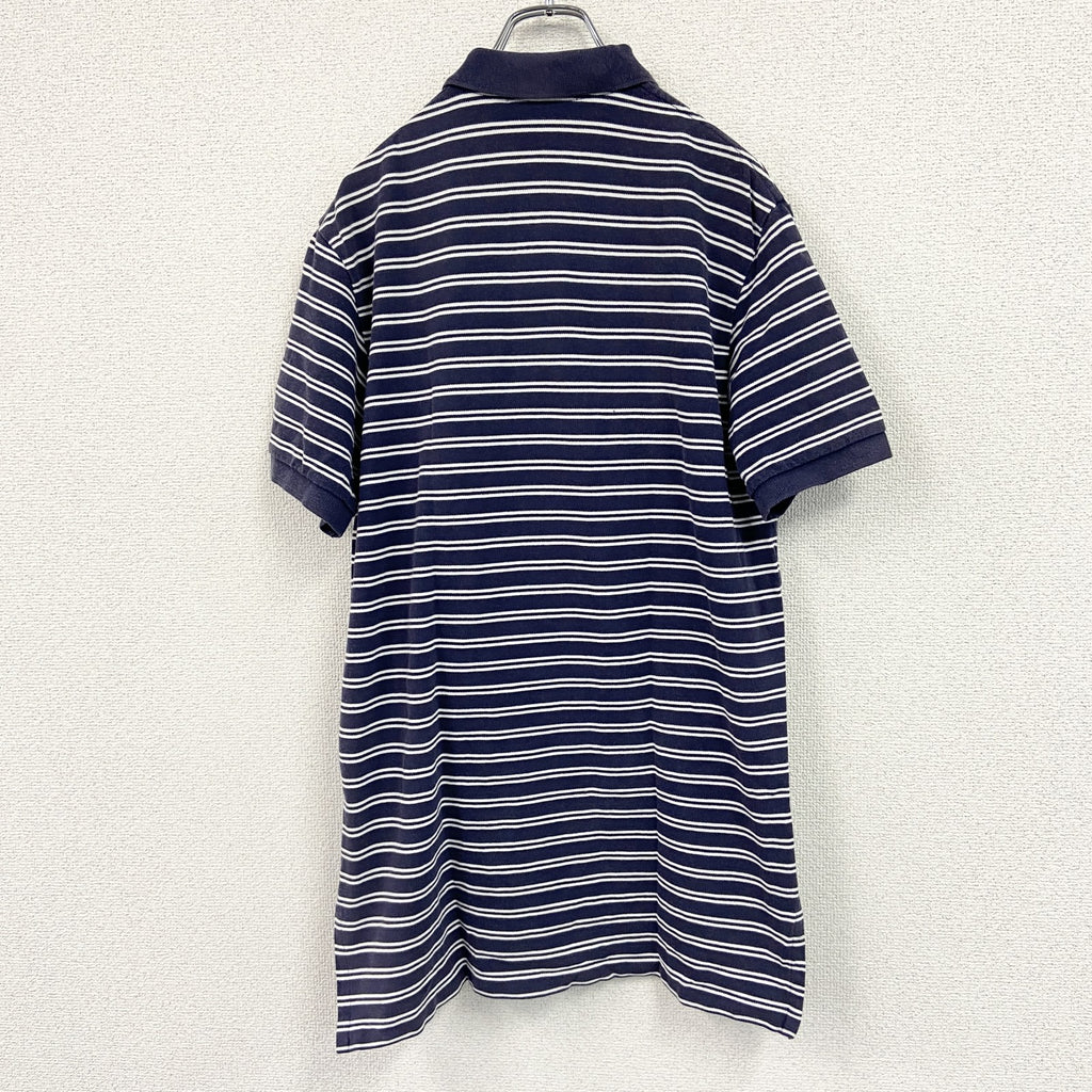 Polo By Ralph Lauren　ポロバイラルフローレン　半袖ポロシャツ　ボーダー柄　紺　ネイビー　Lサイズ　古着