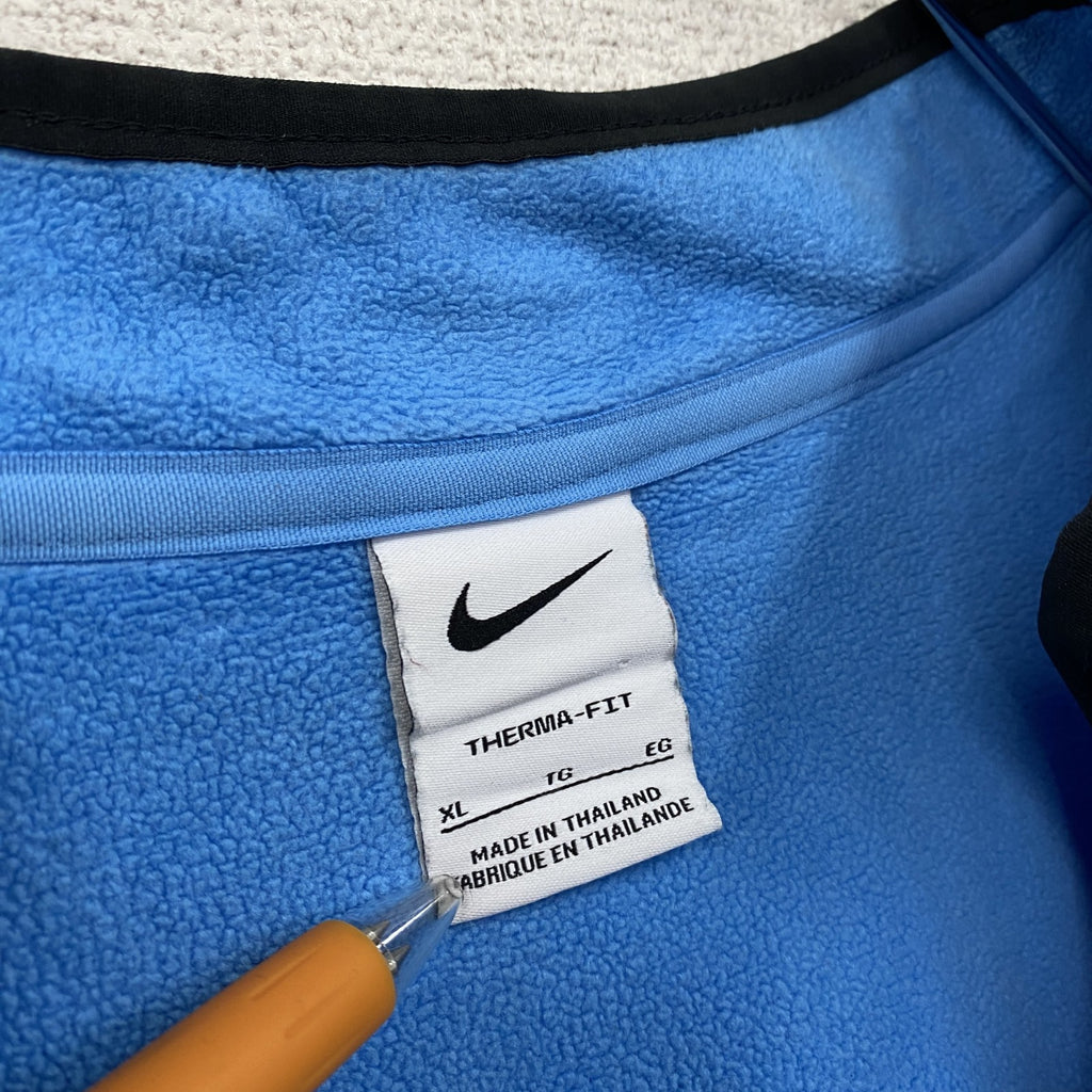 NIKE　ナイキ　ハーフジップフリースプルオーバージャケット/ボアジャケット　スウッシュ　水色　ブルー　XLサイズ　古着