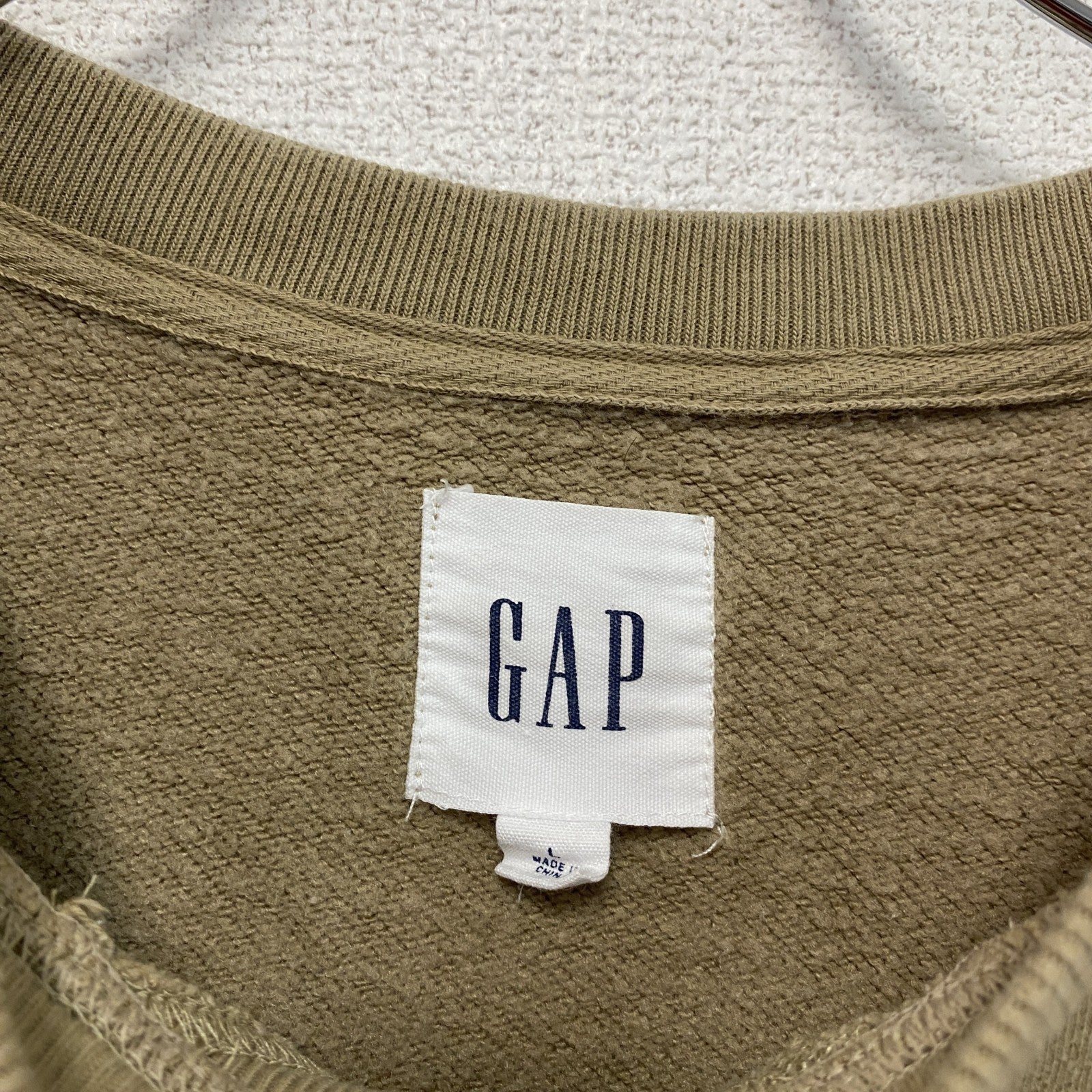 GAP　ギャップ　スウェット/トレーナー　前V　無地　ベージュ　Lサイズ　古着
