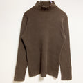 GAP　ギャップ　長袖無地ハイネックリブニット　セーター　ノームコア　シンプル　茶色　ブラウン　秋冬服　古着