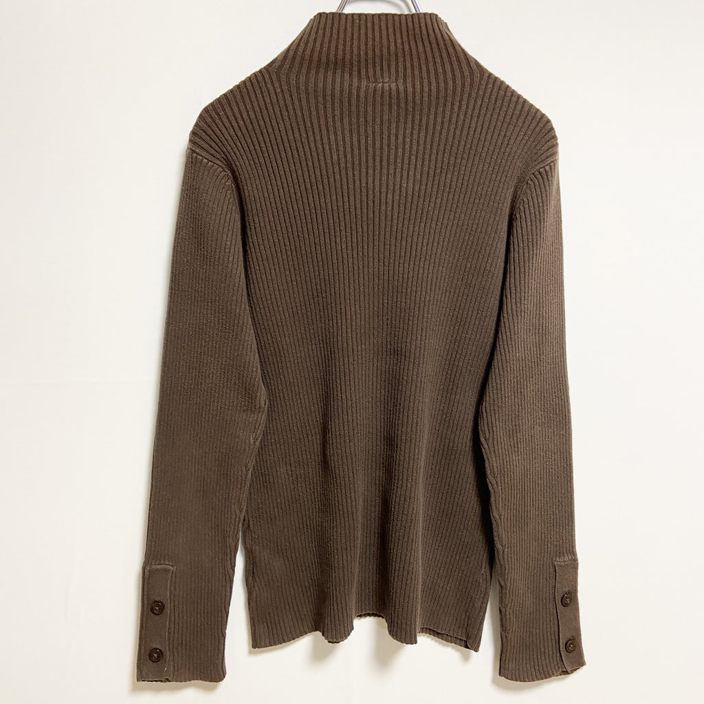 GAP　ギャップ　長袖無地ハイネックリブニット　セーター　ノームコア　シンプル　茶色　ブラウン　秋冬服　古着