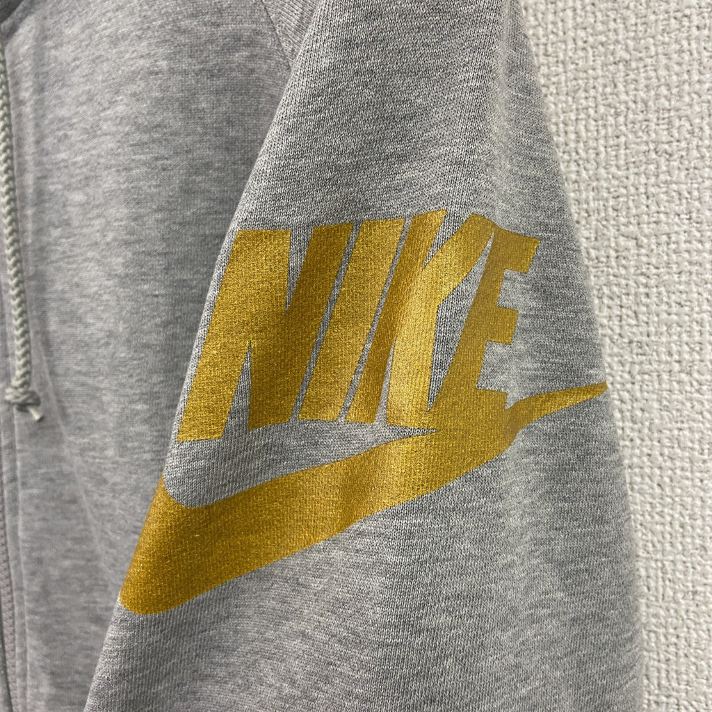 00s　NIKE　ナイキ　フルジップスウェットパーカー/フーディー　スウッシュ　ヴィンテージ　灰色　グレー　Lサイズ　古着