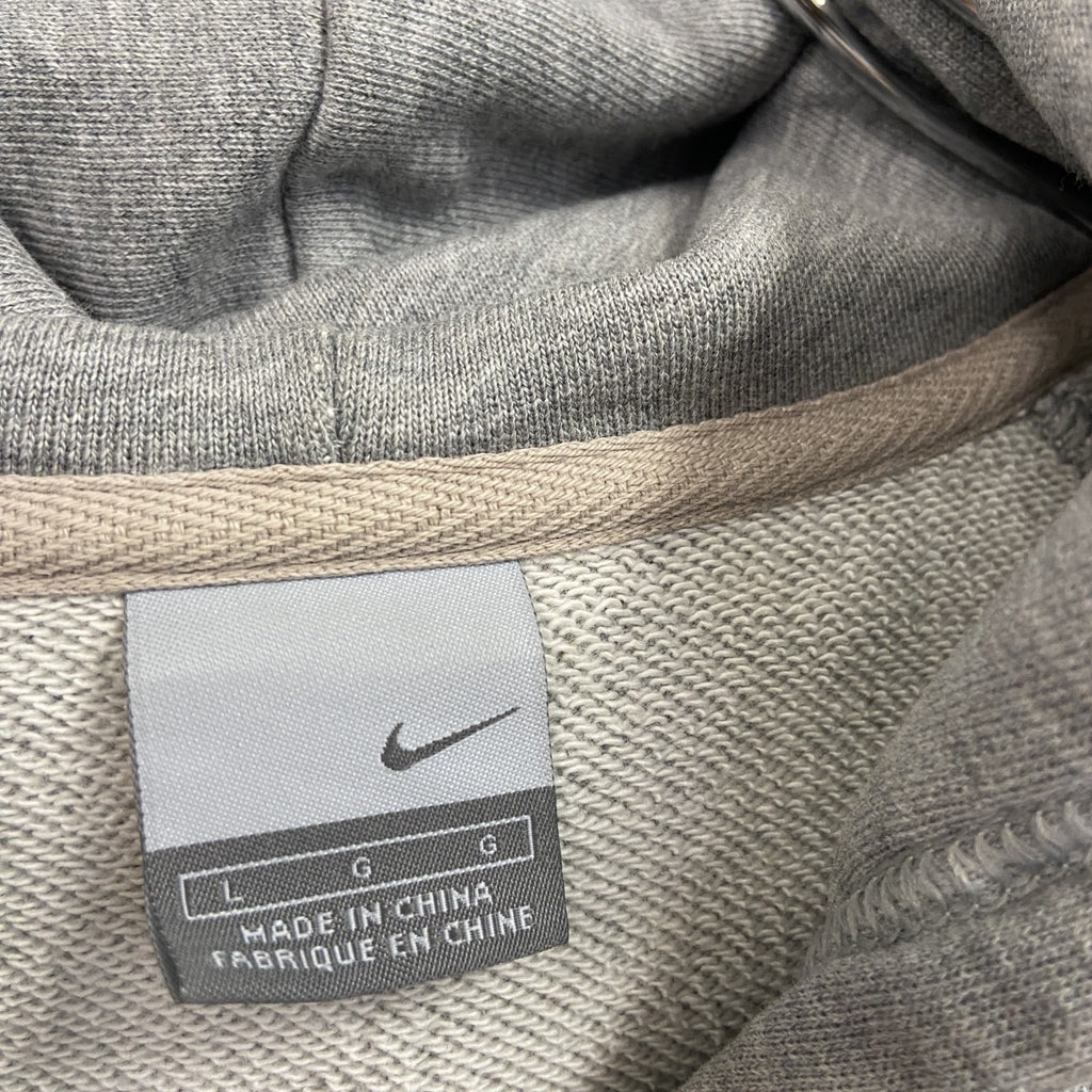 00s　NIKE　ナイキ　フルジップスウェットパーカー/フーディー　スウッシュ　ヴィンテージ　灰色　グレー　Lサイズ　古着
