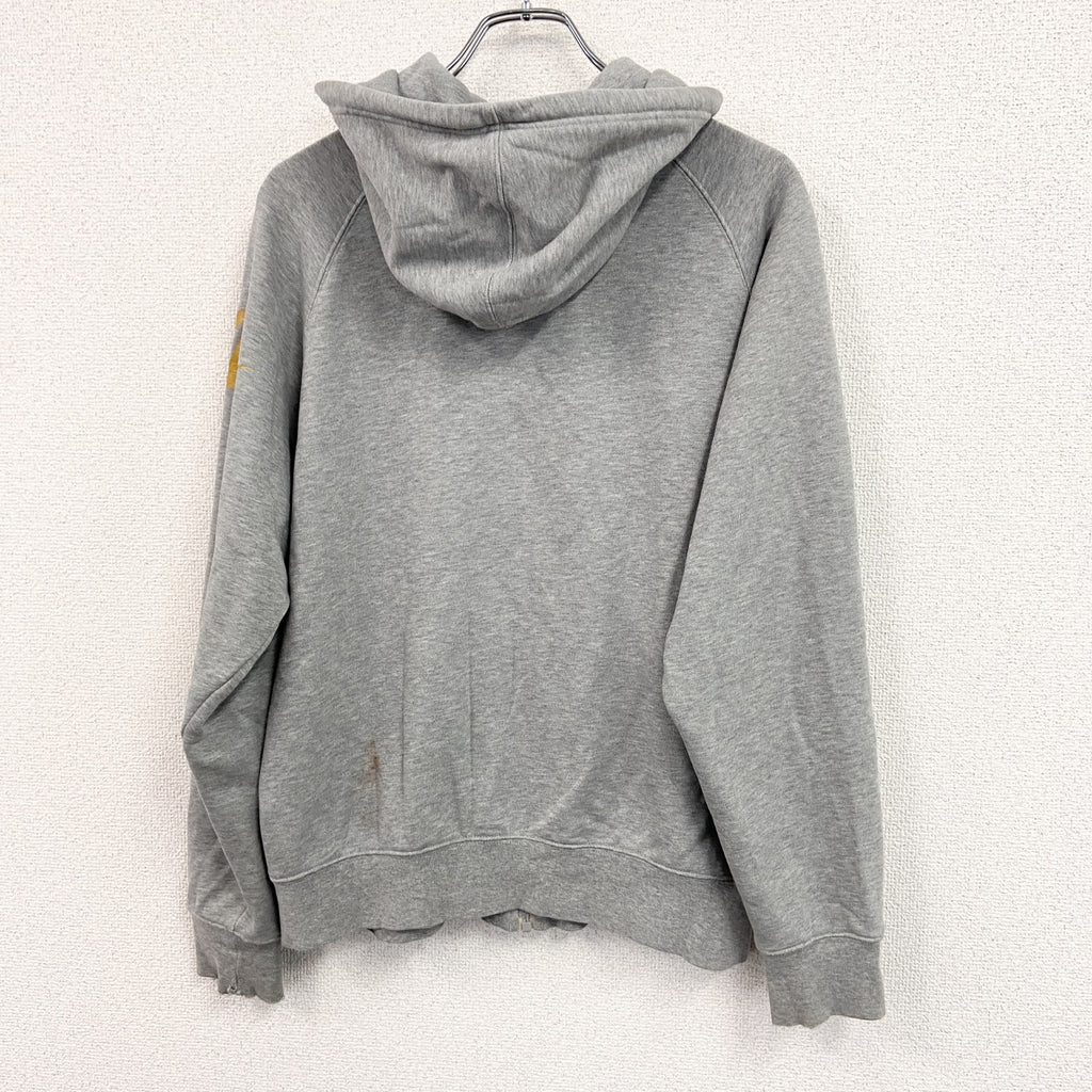 00s　NIKE　ナイキ　フルジップスウェットパーカー/フーディー　スウッシュ　ヴィンテージ　灰色　グレー　Lサイズ　古着