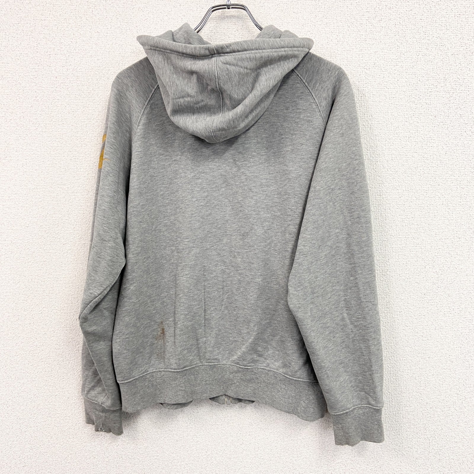 00s　NIKE　ナイキ　フルジップスウェットパーカー/フーディー　スウッシュ　ヴィンテージ　灰色　グレー　Lサイズ　古着