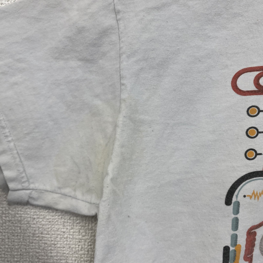 GILDAN　ギルダン　半袖プリントTシャツ　resistance　クルーネック　白　ホワイト　Mサイズ　古着