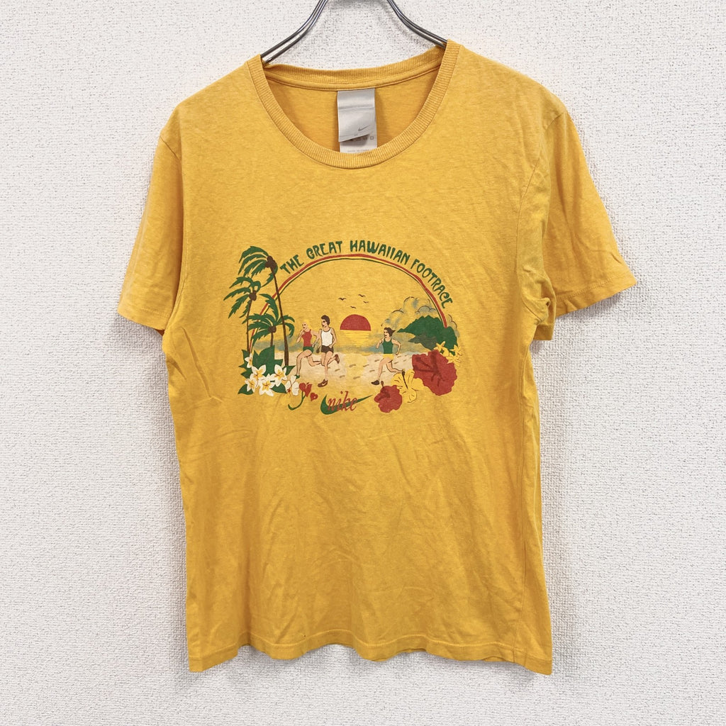 00s　NIKE　ナイキ　半袖Tシャツ　スウッシュ　アーチプリント　HAWAII　ヴィンテージ　黄色　イエロー　Mサイズ