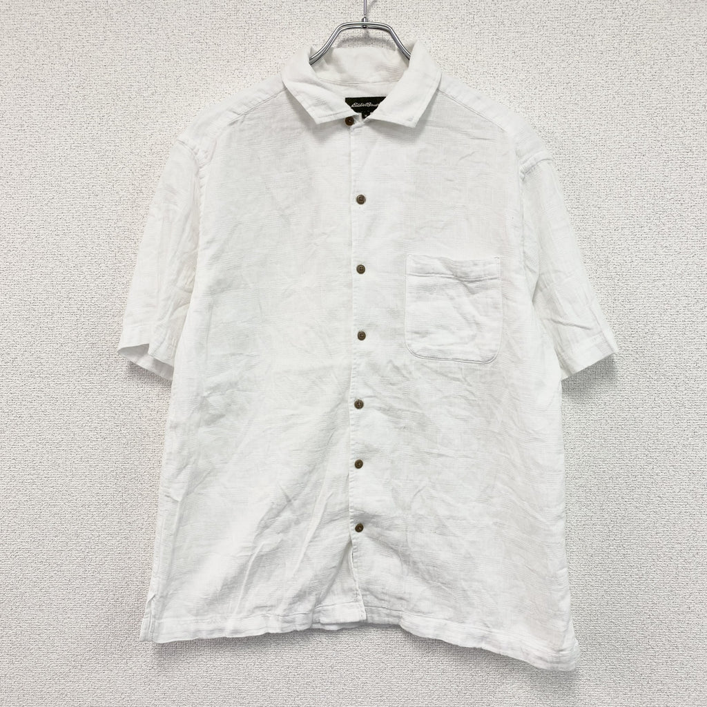 Eddie Bauer　エディーバウアー　半袖シャツ　白　ホワイト　Mサイズ　古着