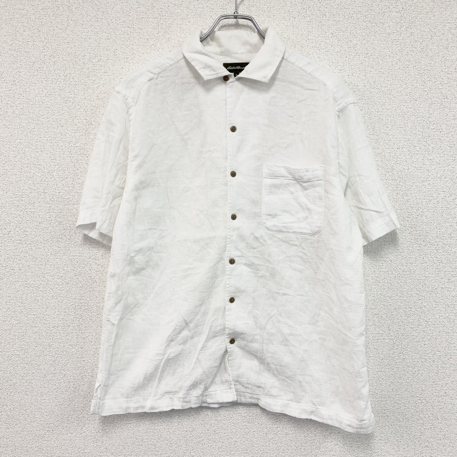 Eddie Bauer　エディーバウアー　半袖シャツ　白　ホワイト　Mサイズ　古着