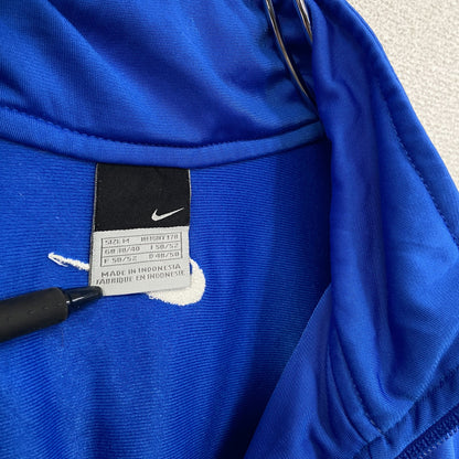 00s　NIKE　ナイキ　トラックジャケット/ジャージ　ヴィンテージ　刺繍ロゴ　スウッシュロゴ　青　ブルー　Mサイズ