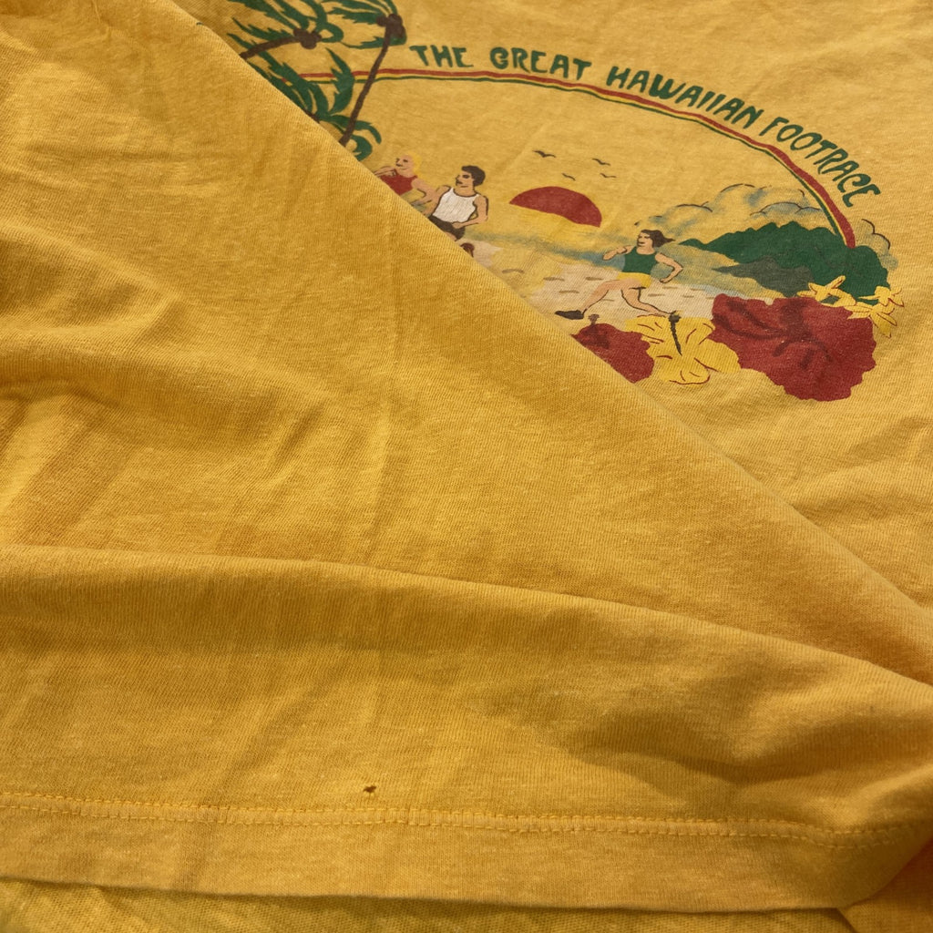 00s　NIKE　ナイキ　半袖Tシャツ　スウッシュ　アーチプリント　HAWAII　ヴィンテージ　黄色　イエロー　Mサイズ