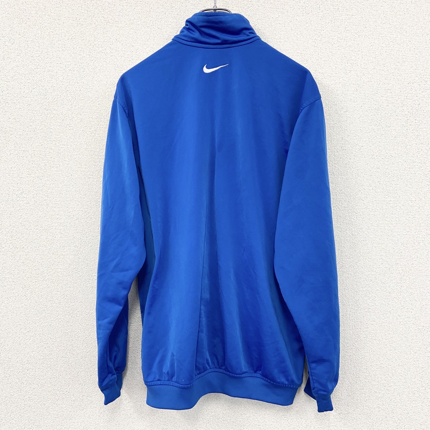 00s　NIKE　ナイキ　トラックジャケット/ジャージ　ヴィンテージ　刺繍ロゴ　スウッシュロゴ　青　ブルー　Mサイズ